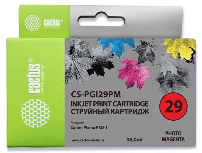 Струйный картридж Cactus CS-PGI29PM (PGI-29PM) фото пурпурный для Canon Pixma PRO-1 (1'010 стр.)
Струйный картридж Cactus CS-PGI29PM (PGI-29PM) фото пурпурный для Canon Pixma PRO-1 (1'010 стр.)