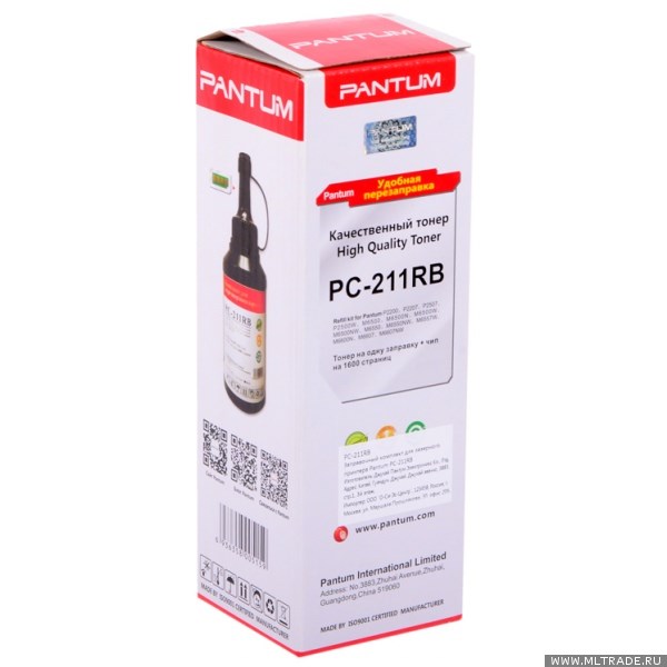 Тонер Pantum PC-211RB черный (флакон 65 гр.) с чипом для принтера Pantum P2200, P2207, P2500, P2507, P2500W, M6500, M6550, M6607
Тонер Pantum PC-211RB черный (флакон 65 гр.) с чипом для принтера Pantum P2200, P2207, P2500, P2507, P2500W, M6500, M6550, M6607