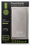 Мобильный аккумулятор Cactus CS-PBA12-4000S 4000mAh 1A+2.1A серебристый Мобильный аккумулятор Cactus CS-PBA12-4000S 4000mAh 1A+2.1A серебристый
