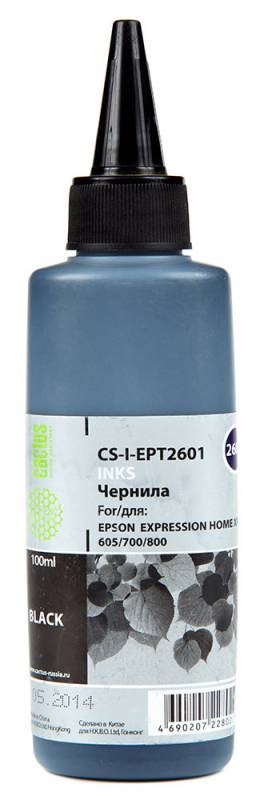 

Чернила Cactus CS-I-EPT2601 (100 мл) черный для Epson ExpIession Home XP-600, 605, 700, 800