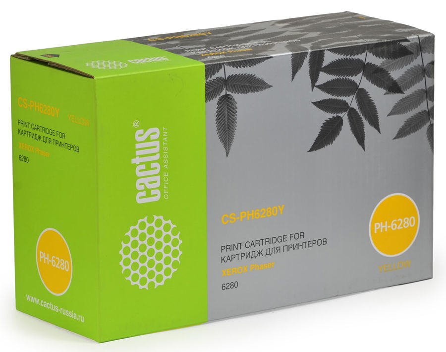 

Лазерный картридж Cactus CS-PH6280YR (106R01402) желтый для Xerox Phaser 6280, 6280dn, 6280n (5'900 стр.)