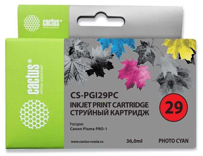 

Струйный картридж Cactus CS-PGI29PC (PGI-29PC) фото голубой для Canon Pixma PRO-1 (1'445 стр.)