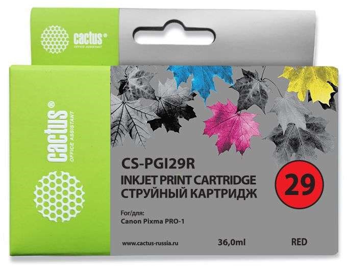 

Струйный картридж Cactus CS-PGI29R (PGI-29R) красный для Canon Pixma PRO-1 (2'370 стр.)