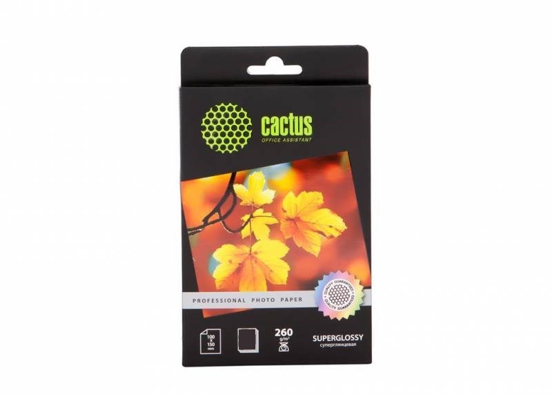 

Фотобумага глянцевая Cactus Prof CS-KHGA6260100 10x15, 260г/м2, 100л.