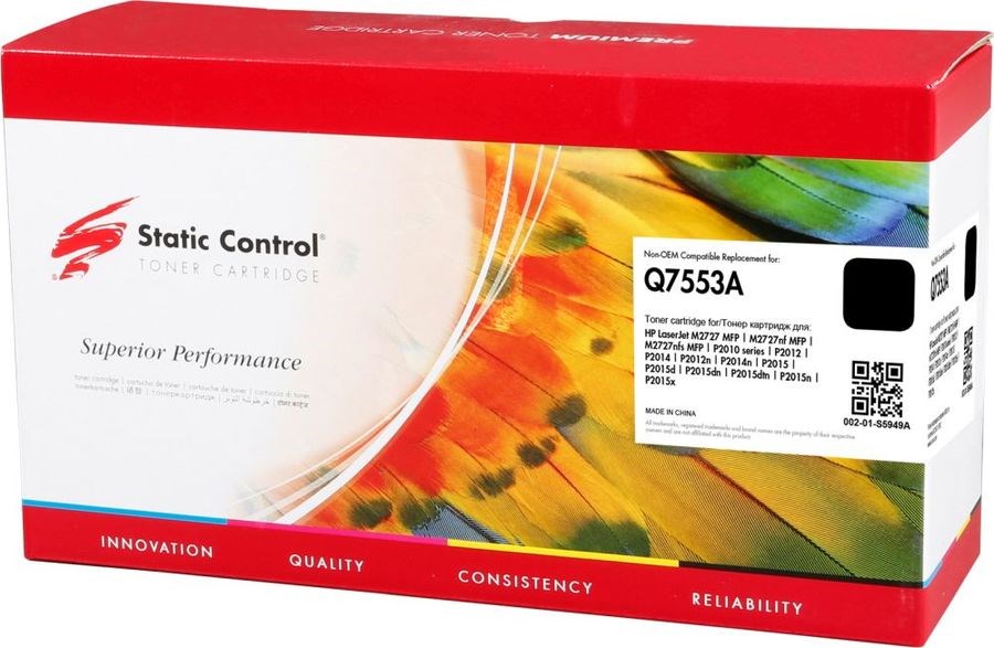 

Картридж лазерный Static Control 002-01-S5949A (Q7553A) черный для HP P2014, P2015, M2727 (3'000 стр.)