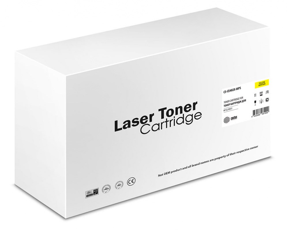 

Лазерный картридж Cactus CS-CE402X-MPS (HP 507A) желтый увеличенной емкости для HP Color LaserJet M551 series (11'000 стр.)