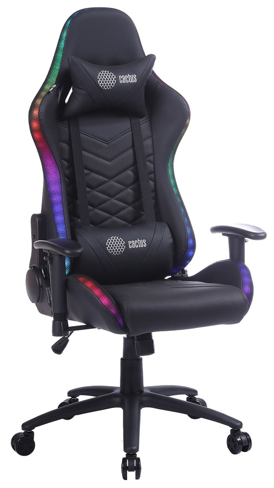 Кресло игровое  CS-CHR-0099BL цвет: черный, RGB подсветка, обивка .