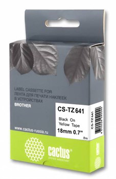 Лента Cactus CS-TZ641 (TZE-641) черный для Brother 1005, 1280, 1280VP, 2700VP (18 мм x 8 м) - фото 11241