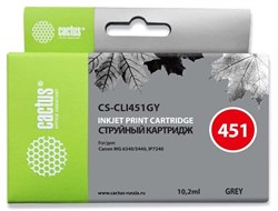 Струйный картридж Cactus CS-CLI451GY (CLI-451GY) серый для Canon Pixma iP8740, MG6340, MG6640, MG7140, MG7540 (10,2 мл) - фото 11915