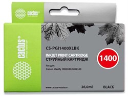 Струйный картридж Cactus CS-PGI1400XLBK (PGI-1400XL BK) черный для Canon MAXIFY MB2040, MB2140, MB2340, MB2740 (36 мл) - фото 11923