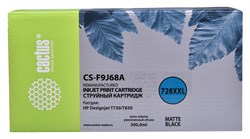 Струйный картридж Cactus CS-F9J68A (HP 728) черный матовый увеличенной емкости для HP DesignJet T730, T830 (300 мл) - фото 12466