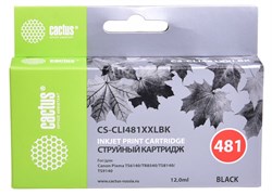 Струйный картридж Cactus CS-CLI481XXLBK (CLI-481BK XXL) черный для Canon Pixma TR7540, TR8540, TS6140, TS8140, TS9140, TS704 (12 мл) - фото 12509