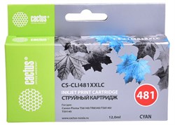 Струйный картридж Cactus CS-CLI481XXLC (CLI-481C XXL) голубой для Canon Pixma TR7540, TR8540, TS6140, TS8140, TS9140, TS704 (12 мл) - фото 12510