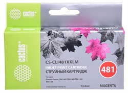 Струйный картридж Cactus CS-CLI481XXLM (CLI-481M XXL) пурпурный для Canon Pixma TR7540, TR8540, TS6140, TS8140, TS9140, TS704 (12 мл) - фото 12511