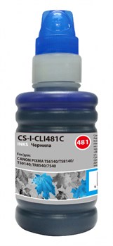 Чернила Cactus CS-I-CLI481C голубой для Canon Pixma TR7540, TR8540, TS6140, TS8140, TS9140 (100 мл) - фото 12893