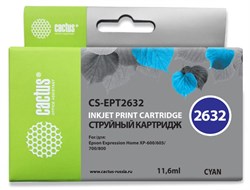 Струйный картридж Cactus CS-EPT2632 (26XL) голубой для принтеров Epson Expression Premium XP-600, XP-700, XP-710, XP-800, XP-820 (11,6 мл) - фото 13083