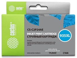 Струйный картридж Cactus CS-C2P24AE (HP 935XL) голубой увеличенной емкости для HP OfficeJet Pro 6230 ePrinter, Pro 6830 eAll in One (14,6 мл.) - фото 13144
