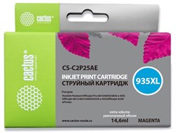 Струйный картридж Cactus CS-C2P25AE (HP 935XL) пурпурный увеличенной емкости для HP OfficeJet Pro 6230 ePrinter, Pro 6830 eAll in One (14,6 мл.) - фото 13146