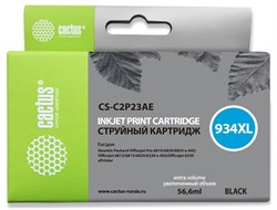Струйный картридж Cactus CS-C2P23AE (HP 934XL) черный увеличенной емкости для HP OfficeJet Pro 6230 ePrinter, Pro 6830 eAll in One (56,6 мл.) - фото 13147