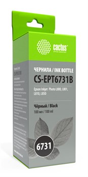 Чернила Cactus CS-EPT6731B черный для Epson L800, L810, L850, L1800 (100 мл) - фото 13207