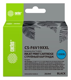 Струйный картридж Cactus CS-F6V19XXL (HP 123XL) черный увеличенной емкости для HP DeskJet 1110, 1111, 1112, 2130 (20 мл) - фото 13719
