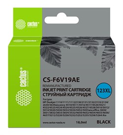 Струйный картридж Cactus CS-F6V19AE (HP 123XL) черный для HP DeskJet 1110, 1111, 1112, 2130 (18 мл) - фото 13720