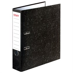 Папка-регистратор Staff "Basic" с мраморным покрытием, 70 мм, черный корешок - фото 13804