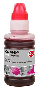 Чернила Cactus CS-GI40M пурпурный для Canon Pixma G5040, G6040, GM2040 (70 мл) - фото 14026