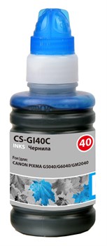 Чернила Cactus CS-GI40C голубой для Canon Pixma G5040, G6040, GM2040 (70 мл) - фото 14027