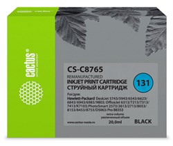 Струйный картридж Cactus CS-C8765 (HP 131) черный для HP DeskJet 5740, 6540, 9800; OfficeJet 100, K7100; PhotoSmart 2570, 7850, 8050, 8100, 8700, С3100, D5060, PRO B8350; PSC 1600, 1610, 2350 (20 мл) - фото 14541