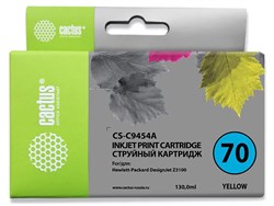 Струйный картридж Cactus CS-C9454A (HP 70) желтый для HP DesignJet Z2100, Z2100gp, Z3100, Z3100gp, Z3100ps gp, Z3200, Z3200ps, Z5200, Z5400 ePrinter, Z5400ps PostScript (130 мл) - фото 14613