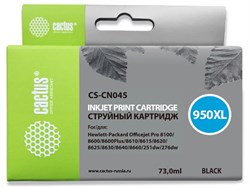Струйный картридж Cactus CS-CN045 (HP 950XL) черный увеличенной емкости для HP OfficeJet 251dw Pro, 276dw Pro, 8100 Pro, 8100e, 8600 Pro (N911a), 8600 Pro Plus (N911g), 8610 Pro (A7F64A), 8615 Pro, 8616 Pro, 8620 Pro (A7F65A) (73 мл) - фото 14628