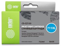 Струйный картридж Cactus CS-CZ133 (HP 711) черный увеличенной емкости для HP DesignJet T120, T520 A0, T520 A1 (73 мл) - фото 14655