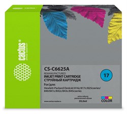 Струйный картридж Cactus CS-C6625A (HP 17) цветной для HP DeskJet 816c, 817c, 825c series, 825cse, 825cvr, 825cxi, 840, 840c, 841c, 842c, 843c, 845c series, 845cse, 845cvr, 845cxi (39 мл) - фото 14691