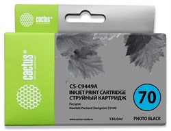 Струйный картридж Cactus CS-C9449A (HP 70) фото-черный для HP DesignJet Z2100, Z2100gp, Z3100, Z3100gp, Z3100ps gp, Z3200, Z3200ps, Z5200, Z5400 ePrinter, Z5400ps PostScript (130 мл) - фото 14724