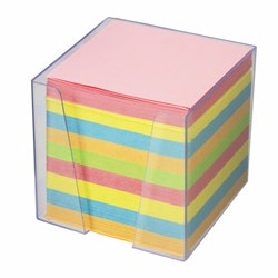 Блок для записей цветной Brauberg в прозрачной подставке, (куб 9х9х9 см) - фото 14730