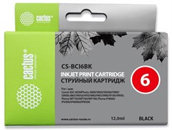Струйный картридж Cactus CS-BCI6BK (BCI-6BK) черный для Canon i905d, i950s, i960x, i965, i990, i9100, i9950, S800, S820, S900, S9000, iP600d, iP8500, JX500, MP750, MP760, BJC8200 (12 мл) - фото 14747
