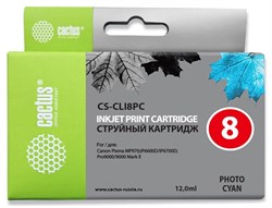 Струйный картридж Cactus CS-CLI8PC (CLI-8PC) светло голубой для Canon Pixma iP6600, iP6600d, iP6700, iP6700d, MP960, MP970, PRO 9000 (12 мл) - фото 14776
