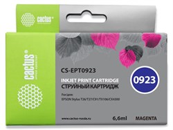 Струйный картридж Cactus CS-EPT0923 (T0923) пурпурный для принтеров Epson Stylus C91, C240, CX4300, T26, T27, TX106, TX109, TX117, TX119 (6,6 мл) - фото 14925