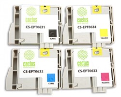 Струйный картридж Cactus CS-EPT0635 (T0635) набор для принтеров Epson Stylus C67, C87, CX3700, CX4100, CX4700 (4 x 10 мл) - фото 14950