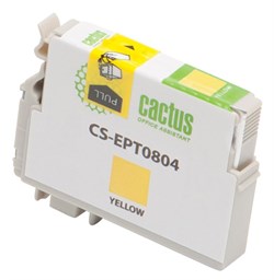 Струйный картридж Cactus CS-EPT0804 (T0804) желтый для принтеров Epson Stylus Photo P50, PX650, PX660, PX700, PX710, PX720, PX800, PX810, PX820, R265, R285, R360, RX560, RX585, RX685 (11,4 мл) - фото 14957