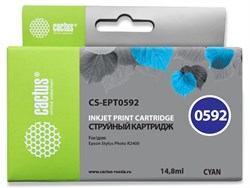 Струйный картридж Cactus CS-EPT0592 (T0592) голубой для принтеров Epson Stylus Photo R2400 (14,8 мл) - фото 14965