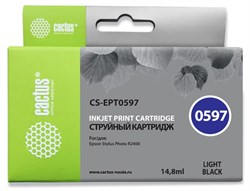 Струйный картридж Cactus CS-EPT0597 (T0597) серый для принтеров Epson Stylus Photo R2400 (14,8 мл) - фото 14967