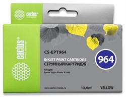 Струйный картридж Cactus CS-EPT964 (T0964) желтый для принтеров Epson Stylus Photo R2880 (13 мл) - фото 14988