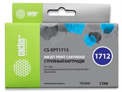 Струйный картридж Cactus CS-EPT1712 (17XL) голубой для принтеров Epson Expression Home XP-33, XP-103, XP-203, XP-207, XP-303, XP-306, XP-313, XP-323, XP-403, XP-406, XP-413, XP-423 (10 мл) - фото 14998