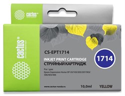 Струйный картридж Cactus CS-EPT1714 (17XL) желтый для принтеров Epson Expression Home XP-33, XP-103, XP-203, XP-207, XP-303, XP-306, XP-313, XP-323, XP-403, XP-406, XP-413, XP-423 (10 мл) - фото 15002