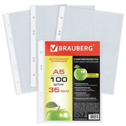 Папки-файлы малого формата Brauberg А5 (100 шт.) - фото 15109