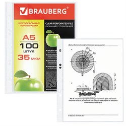 Папки-файлы малого формата Brauberg А5 (100 шт.) - фото 15112