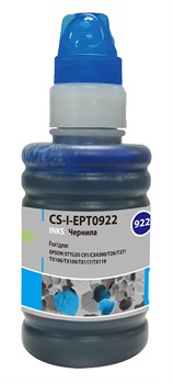 Чернила Cactus CS-I-EPT0922 голубой для Epson Stylus C91, CX4300, T26, T27, TX106, TX109 (100 мл) - фото 15189