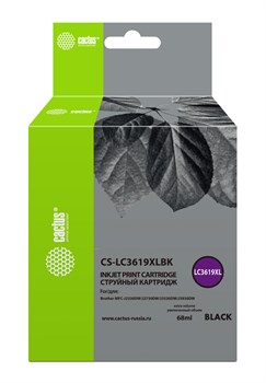 Струйный картридж Cactus CS-LC3619XLBK черный увеличенной емкости для Brother MFC J2330dw, J2730dw, J3530dw, J3930dw (68 мл) - фото 15271